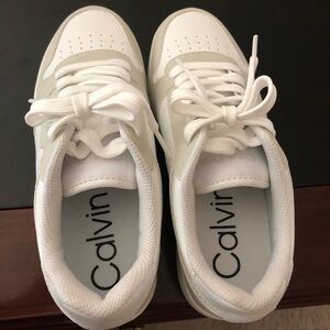 Calvin Klein white tennis shoes size 6M